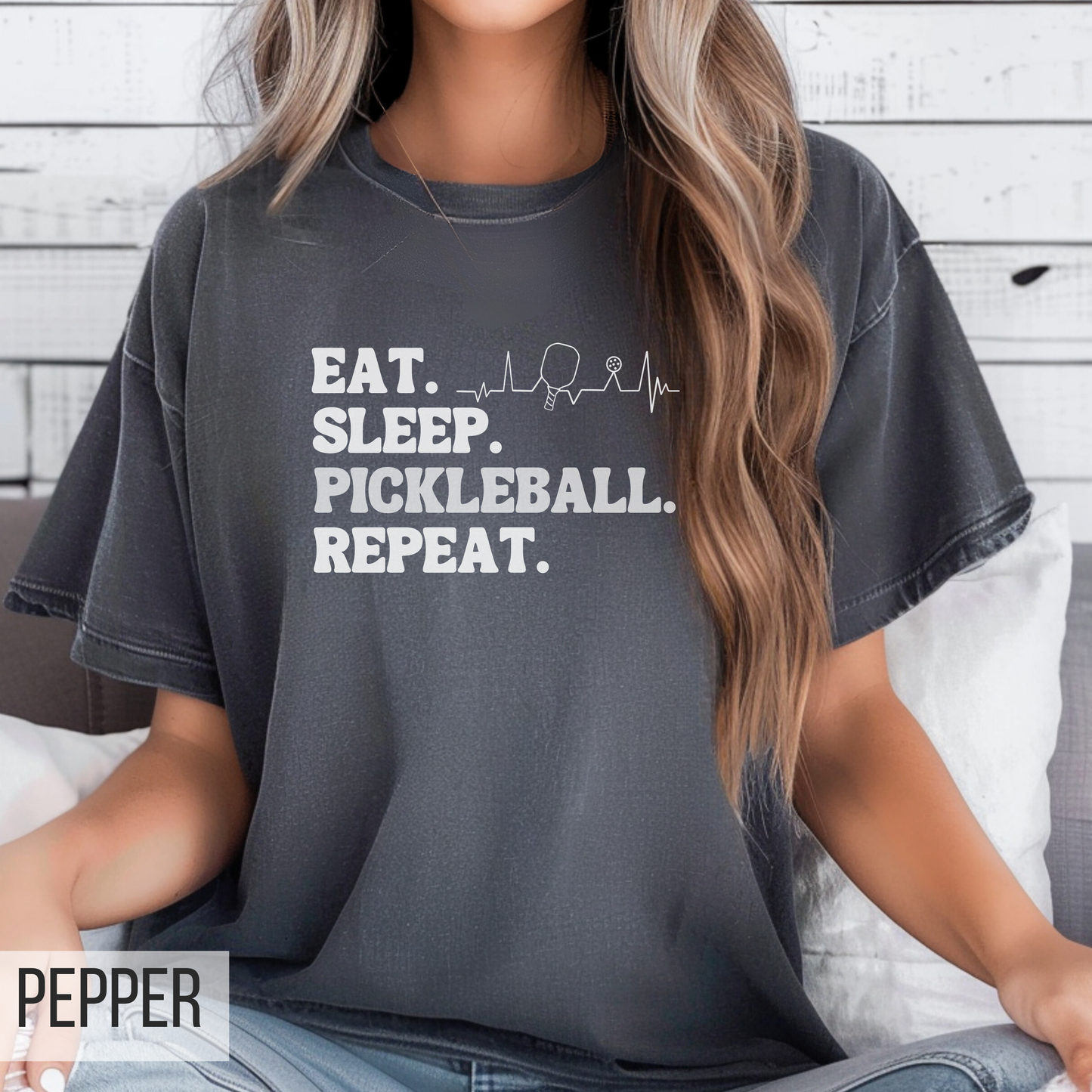 Retro Eat Sleep Pickleball Repeat Custom Design T-shirt