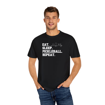 Retro Eat Sleep Pickleball Repeat Custom Design T-shirt