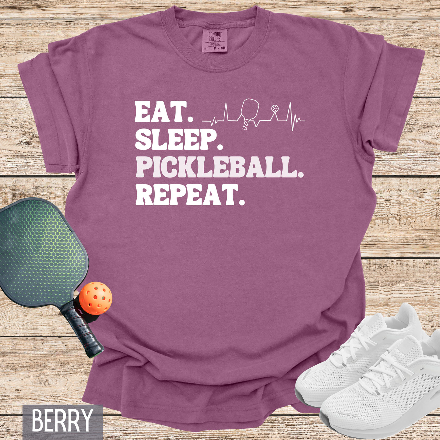 Retro Eat Sleep Pickleball Repeat Custom Design T-shirt