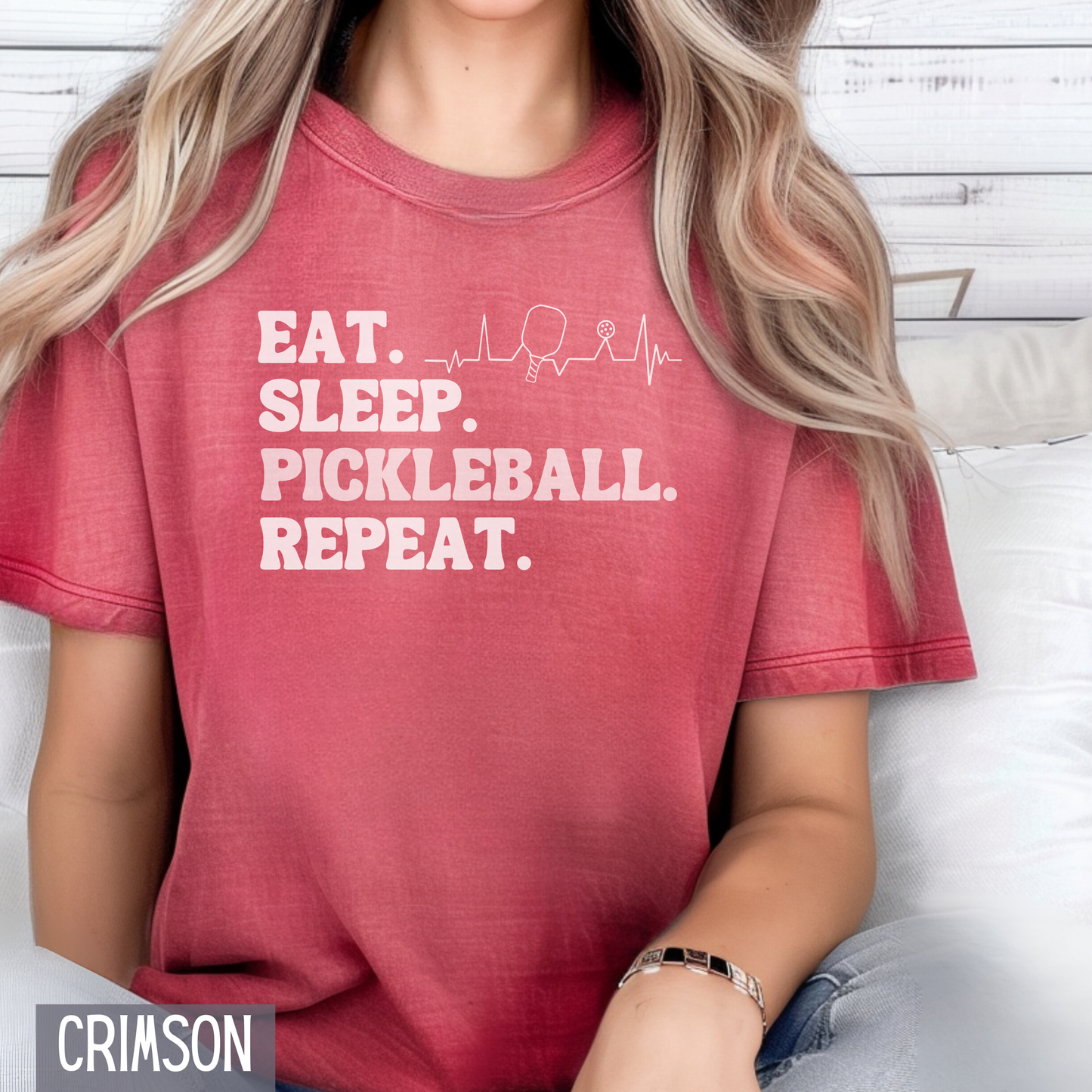 Retro Eat Sleep Pickleball Repeat Custom Design T-shirt