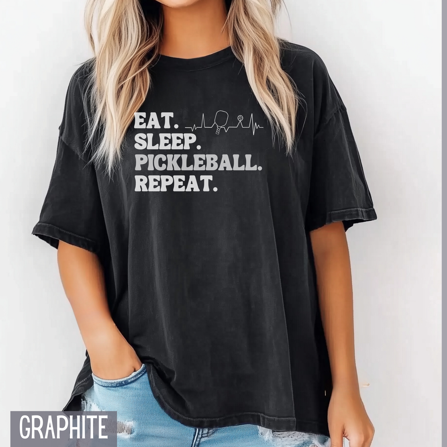 Retro Eat Sleep Pickleball Repeat Custom Design T-shirt