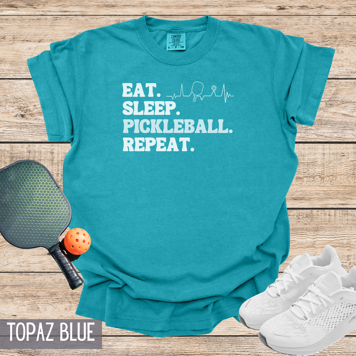 Retro Eat Sleep Pickleball Repeat Custom Design T-shirt