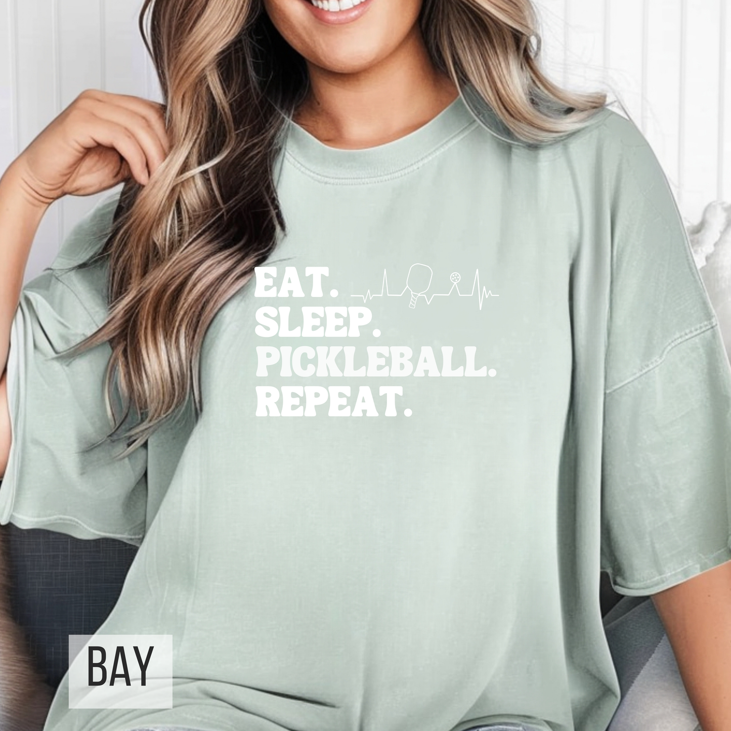 Retro Eat Sleep Pickleball Repeat Custom Design T-shirt